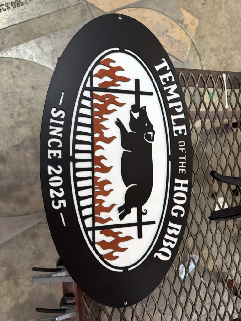 Custom Metal Cabin Sign